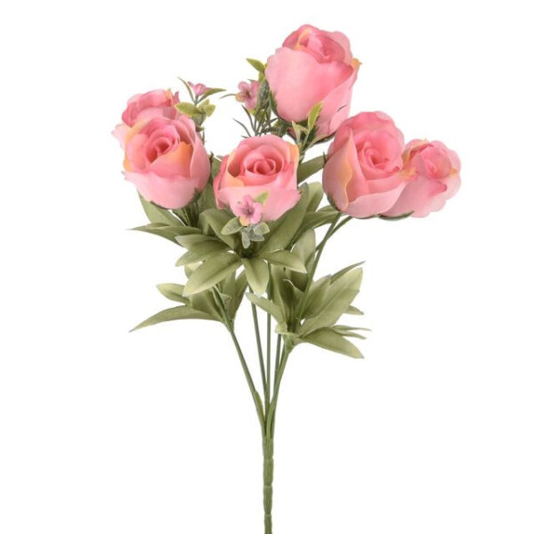 Artificial Flora Rose Bud Bush Dark Pink
