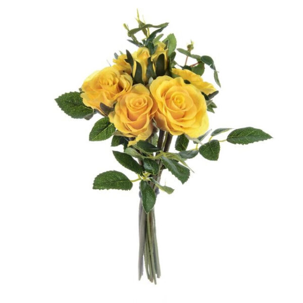 Artificial Rose Pippa Bundle Yellow 25 cm