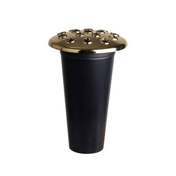 Memorial Long Grave Pot with Gold Lid